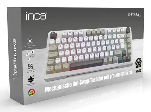 INCA Gaming Tastatur RGBGraySwitchUSB-CBT 2.00m weiß