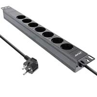 InLine 19" Steckdosenleiste - 7-fach Schutzkontakt - ohne Schalter - 2m - schwarz