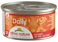 Almo Nature Nassfutter Daily mit Rind 85g - Tierbedürfnis: Kein besonderes Bedürfnis - Geschmacksrichtung: Rind - Zertifikate: Keine Zertifizierung - Fleischsorte: Rind - Packungsgrösse: 85 g - Futtereigenschaft: Glutenfrei