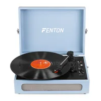 Fenton Plattenspieler mit Bluetooth RP118E Blau - Detailfarbe: Blau - Plattenspieler Antriebsart: Riemenantrieb - Platte Geschwindigkeit: 45 U/min - 33? U/min - 78 U/min - Tonabnehmer: Dabei - Tonarm: J-Form - Anwender: HiFi