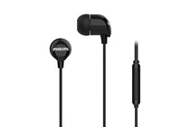Philips In-Ear-Kopfhörer TAE2146BK/00 Schwarz - Detailfarbe: Schwarz - Kopfhörer Ausstattung: Mikrofon - Verbindungsmöglichkeiten: Kabelgebunden - Aktive Geräuschunterdrückung: Nein - Einsatzbereich: Lifestyle - Kopfhörer Trageform: In-Ear