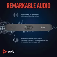 HP Poly Studio R30 USB Video Collaboration Bar 4K/UHD - Auflösung: 4096 x 2160 (4K) - Microsoft Zertifizierung: Kompatibel (Nicht zertifiziert) - Auto Framing: Ja - HDMI Anschlüsse: 0 - Google Zertifizierung: Kompatibel (Nicht zertifiziert) - Optischer Zo