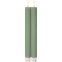 Star Trading LED-Stabkerzen Set Flamme Stripe, 25 cm, Grün, 2 Stück - Betriebsart: Batteriebetrieb - Fernbedienung: Nein - Aussenanwendung: Nein - Höhe: 25 cm - Timerfunktion: Ja - Set: Ja