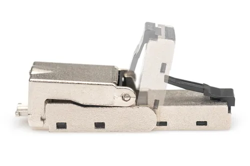 DIGITUS CAT 6A Feldstecker abwinkelbar,  STP mit Staubschutzkappe, Knickschutz