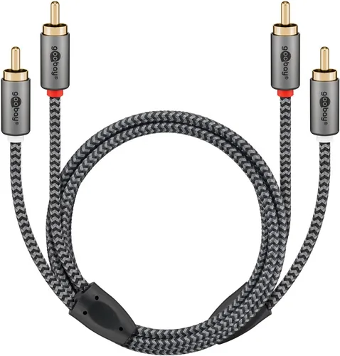 Goobay 65295 audio cable 5 m 2 x RCA Schwarz, Silber