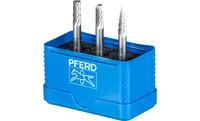 PFERD HSS rotary cutter set 85 3-piece cut 3 dia. 12mm shank dia. 6mm universal medium fine