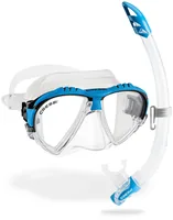CRESSI Matrix + Gamma Schnorchel Combo Klar/Blau - Detailfarbe: Blau - Transparent - Zielgruppe: Erwachsene - Produkttyp: Schnorchel - Tauchmasken - Material: Glas - Silikon - Schuhgrösse (EU): Keine